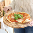 Personalised Round Olive Wood Family Pizza Board