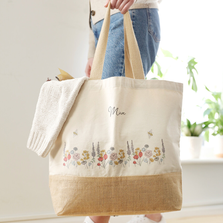 Personalised Wildflower Tote Bag | Lisa Angel