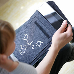 Personalised 'Your Drawing' Grey Felt Tablet Sleeve