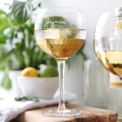 Personalised Gold Etched Balloon Gin Glass