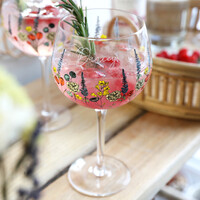 Personalised Wildflower Balloon Gin Glass