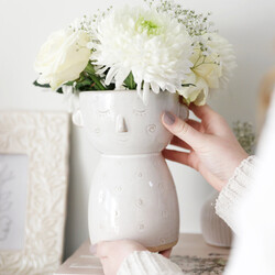 Sass & Belle Glazed Simple Face Vase, H20cm