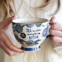 Sass & Belle Large Blue Willow Floral Mug