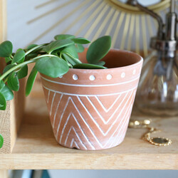 Sass & Belle Mini Geometric Terracotta Planter, H8cm