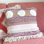 Sass & Belle Nevada Pink Woven Stripe Cushion
