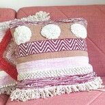 Sass & Belle Nevada Pink Woven Stripe Cushion
