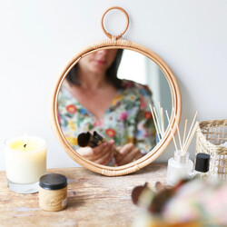 Sass & Belle Round Rattan Mirror