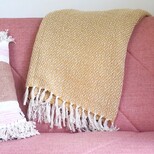 Sass & Belle Scandi Boho Mustard Blanket Throw