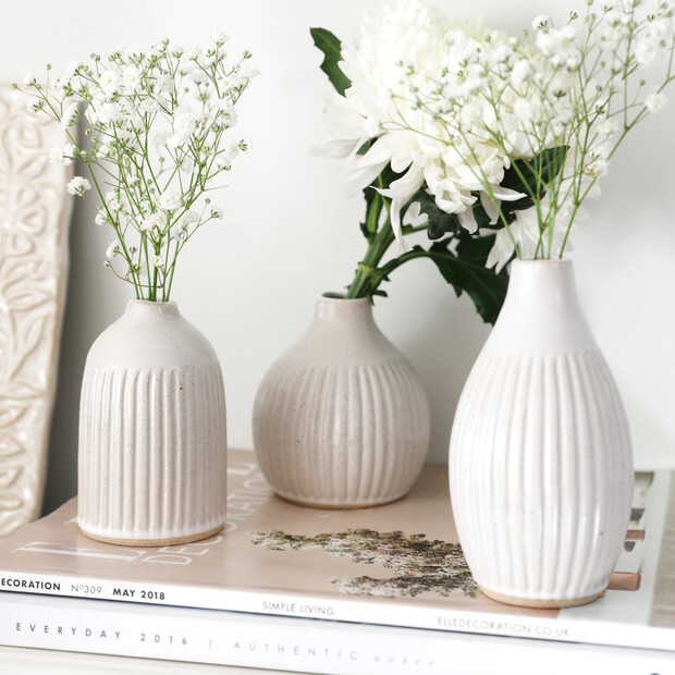 Sass & Belle | Set of 3 Small Grooved Bud Vases | Lisa Angel