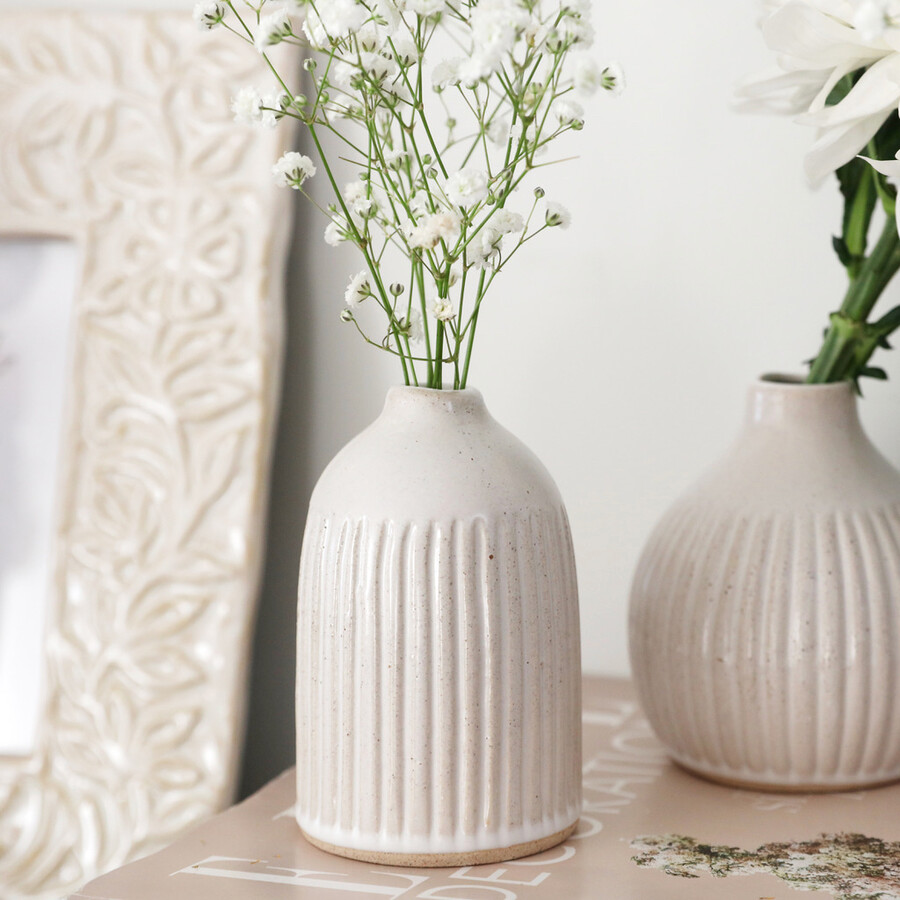 Sass & Belle | Set of 3 Small Grooved Bud Vases | Lisa Angel