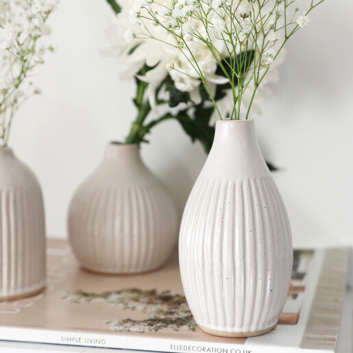 Sass & Belle | Set of 3 Small Grooved Bud Vases | Lisa Angel