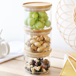 Sass & Belle Set of 3 Stacking Glass Storage Jars