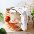 Lisa Angel with Bohemian Sass & Belle Terracotta Check Woven Seagrass Basket