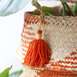 Lisa Angel with Large Sass & Belle Terracotta Check Woven Seagrass Basket