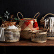 Lisa Angel with Sass & Belle Terracotta Check Woven Seagrass Basket