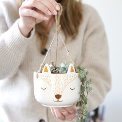 Sass & Belle Woodland Fox Hanging Planter, H11cm
