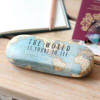 Map Print Glasses Case