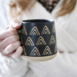 Lisa Angel Sass & Belle Wax Resist Triangles Mug in Black
