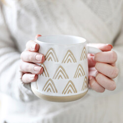 Sass & Belle Wax Resist Triangles Mug in White