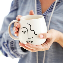 Sass & Belle Abstract Face Mug