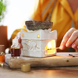 Ceramic Elephant Oil Burner