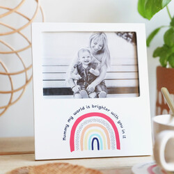 Rainbow 'Mummy' Quote 5.5" x 4" Photo Frame