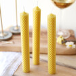 Set of 3 Natural Beeswax Candles