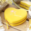 Lisa Angel Ladies' Yellow Personalised Colourful Birth Flower Heart Travel Jewellery Case