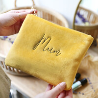 Personalised Embroidered Velvet Make Up Bag