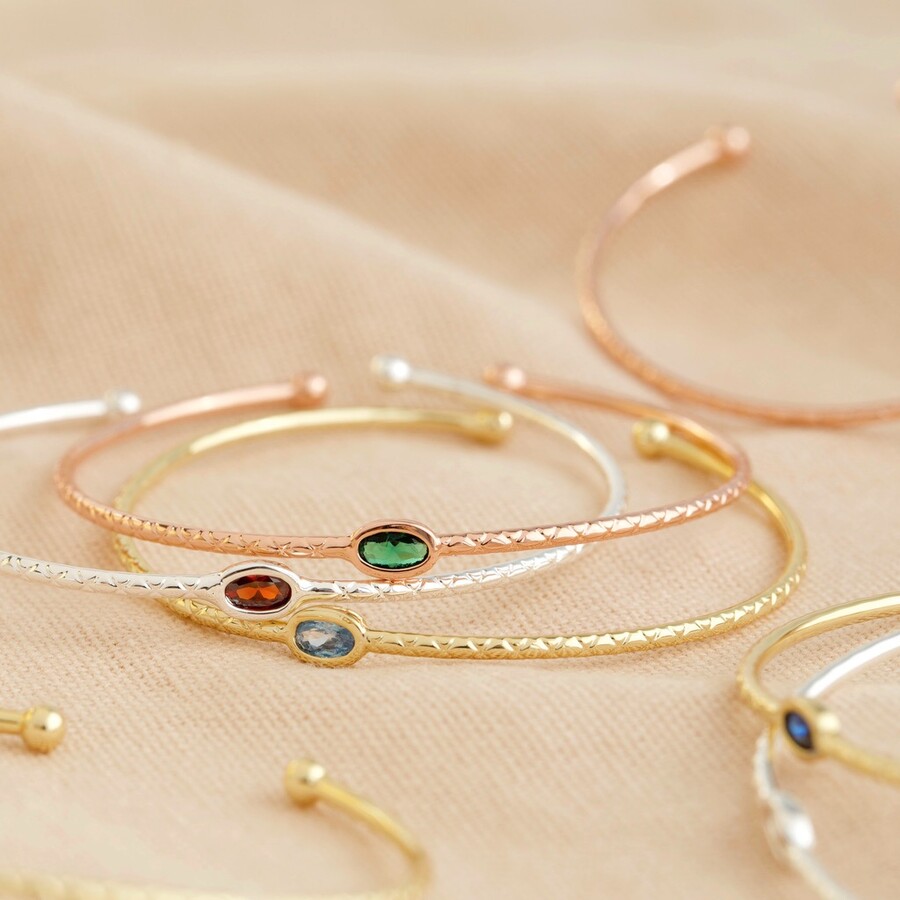 Organic Style Birthstone Bangle | Lisa Angel