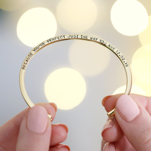 Personalised Polished Bar Bangle