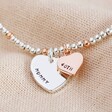 Lisa Angel Personalised 40th Birthday Rose Gold and Silver Bead Bracelet