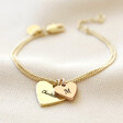 Lisa Angel Ladies' Engraved Personalised Double Wide Heart Charm Bracelet