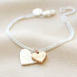 Lisa Angel Ladies' Engraved Personalised Double Wide Heart Charm Bracelet