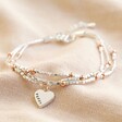 Lisa Angel Personalised Layered Beaded Bracelet in Silver and Rose Gold