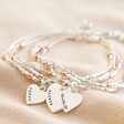 Lisa Angel Ladies' Personalised Layered Beaded Chain Bracelet in Silver and Rose Gold