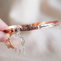 Personalised 'My Favourite Person... ' Meaningful Words Charm Bangle