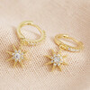 Crystal Star Huggie Hoop Earrings in Gold From Lisa Angel