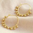 Lisa Angel Ladies' Gold Beaded Ball Hoop Earrings