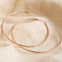 Large Hoop Earrings in Rose Gold