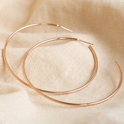 Large Hoop Earrings in Rose Gold