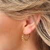 Model Wearing Lisa Angel Gold Beaded Ball Hoop Earrings