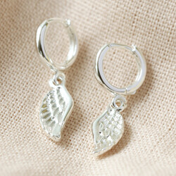 Wing Charm Huggie Hoop Earrings in Silver