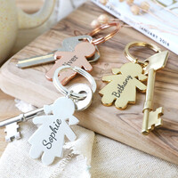 Personalised Engraved Family Character Keyring