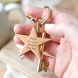 Lisa Angel Engraved Personalised Shiny Star Keyring with Model