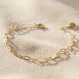 Lisa Angel Ladies' Gold Rectangle Chain Bracelet