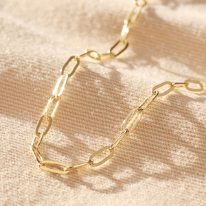 Gold Rectangle Chain Necklace