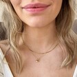 Model Wears Lisa Angel Disc Chain Necklace in Gold
