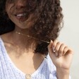 Model Wearing Lisa Angel Gold Rectangle Chain Necklace