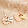 Lisa Angel Ladies' Personalised 40th Birthday Double Wide Heart Charm Necklaces